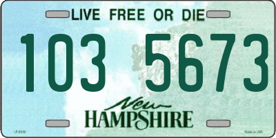 NH license plate 1035673