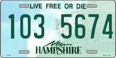 NH license plate 1035674