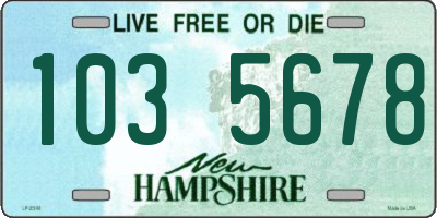 NH license plate 1035678