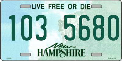 NH license plate 1035680