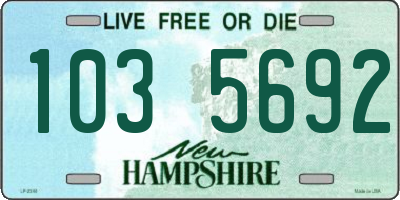NH license plate 1035692