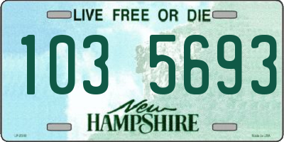 NH license plate 1035693