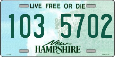 NH license plate 1035702