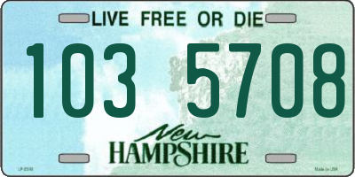 NH license plate 1035708