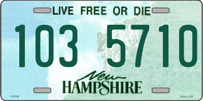 NH license plate 1035710