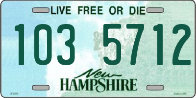 NH license plate 1035712