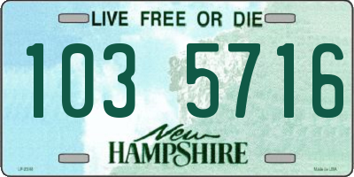 NH license plate 1035716