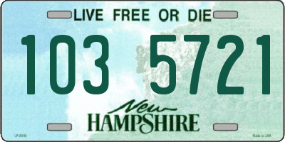 NH license plate 1035721