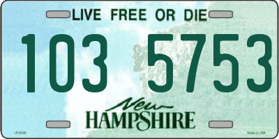 NH license plate 1035753