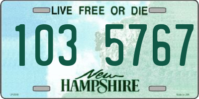 NH license plate 1035767