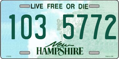 NH license plate 1035772