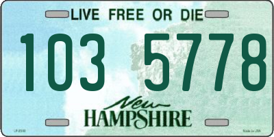 NH license plate 1035778