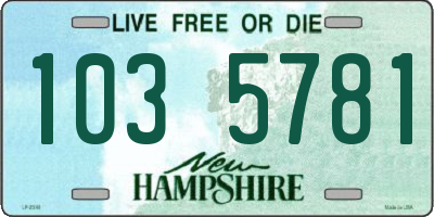 NH license plate 1035781