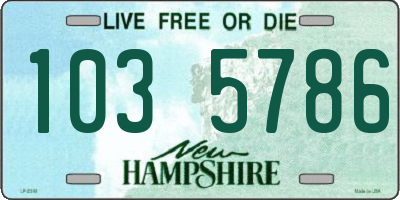 NH license plate 1035786