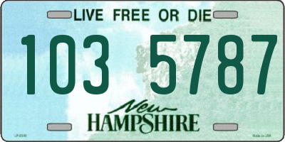 NH license plate 1035787