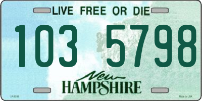 NH license plate 1035798