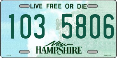 NH license plate 1035806