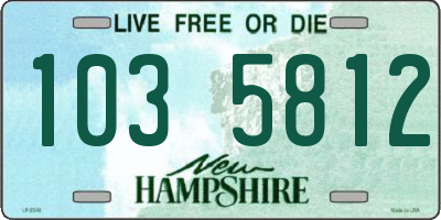 NH license plate 1035812
