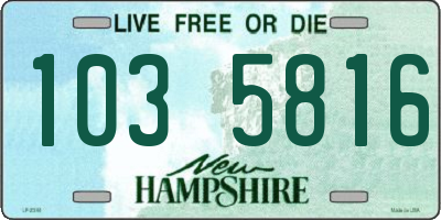 NH license plate 1035816