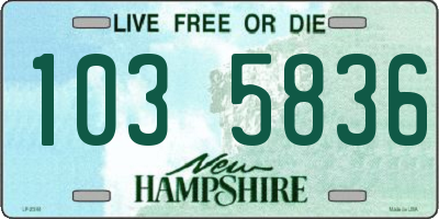NH license plate 1035836