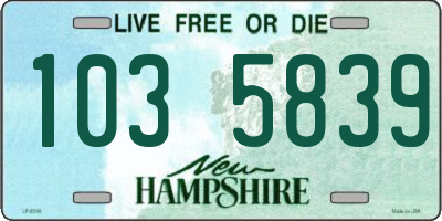 NH license plate 1035839