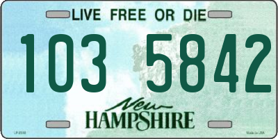 NH license plate 1035842