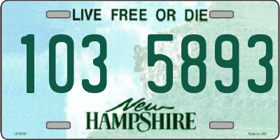 NH license plate 1035893