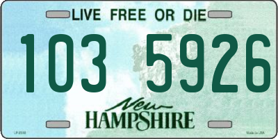 NH license plate 1035926