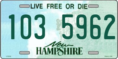 NH license plate 1035962