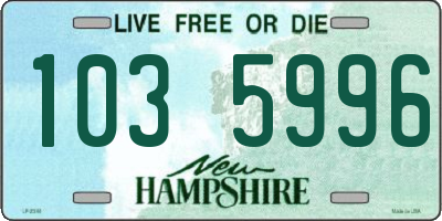 NH license plate 1035996