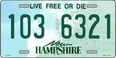NH license plate 1036321