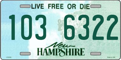 NH license plate 1036322