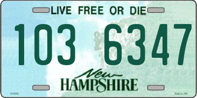 NH license plate 1036347