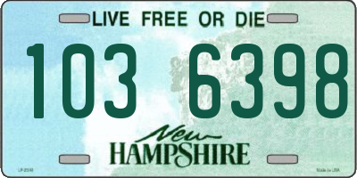 NH license plate 1036398
