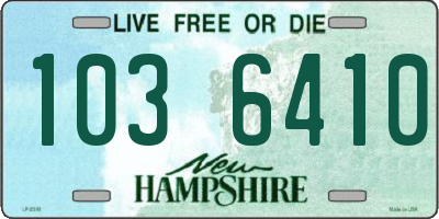 NH license plate 1036410