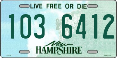 NH license plate 1036412