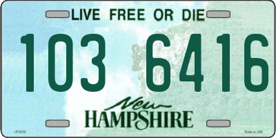 NH license plate 1036416