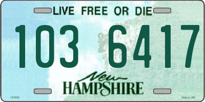 NH license plate 1036417