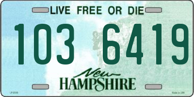 NH license plate 1036419