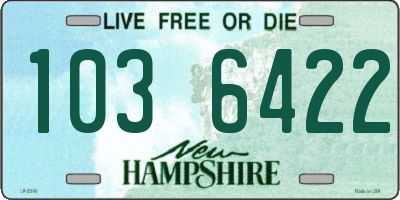 NH license plate 1036422