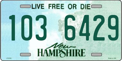 NH license plate 1036429