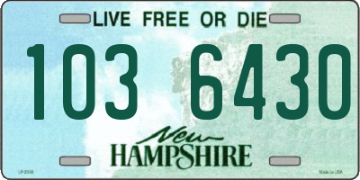 NH license plate 1036430
