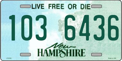 NH license plate 1036436