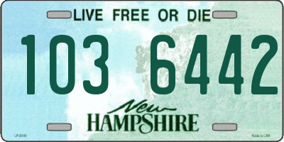 NH license plate 1036442