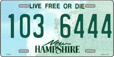 NH license plate 1036444