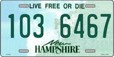NH license plate 1036467