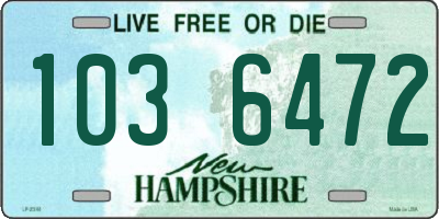 NH license plate 1036472