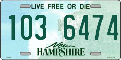 NH license plate 1036474