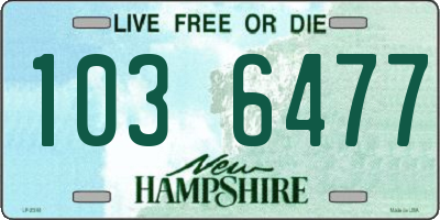 NH license plate 1036477
