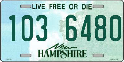 NH license plate 1036480